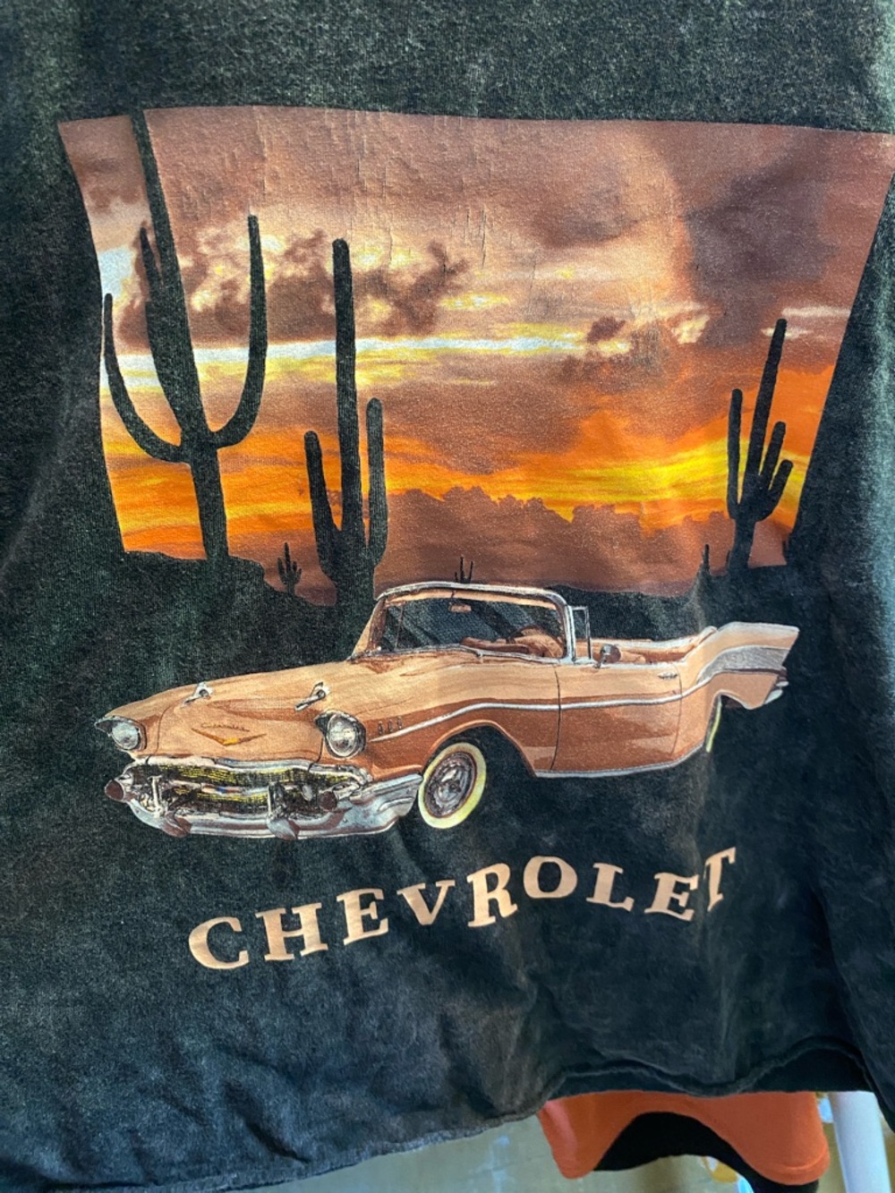 Black Chevrolet Graphic Crop Top - Desert Sunset Car Tee